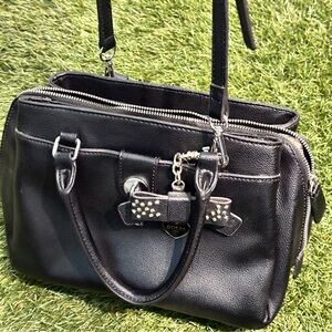 Guess Black Satchel with Bow Accent